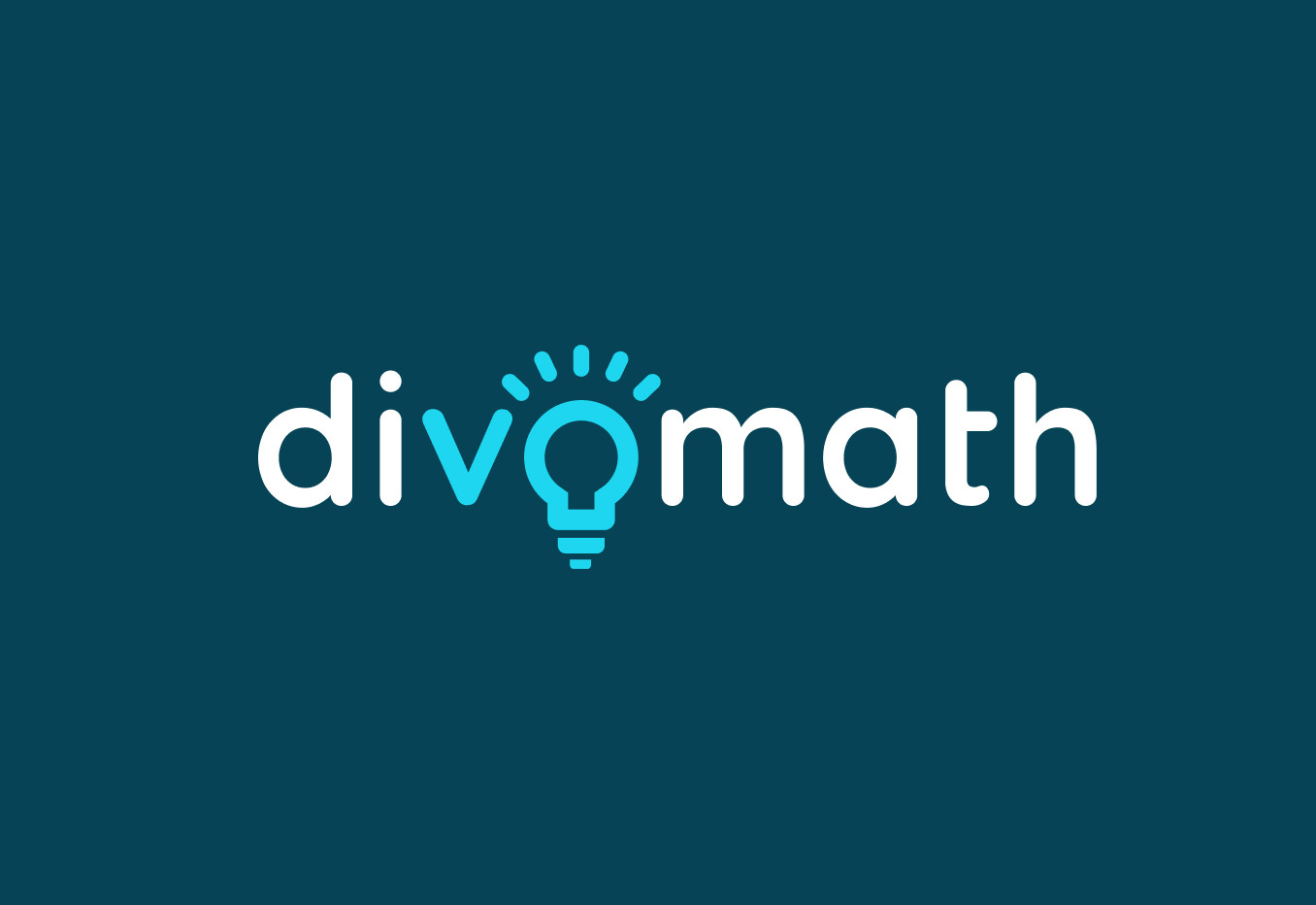 Logo der Lernplattform divomath (digital und verstehensorientiert Mathematik lernen) mit einer leuchtenden Glühbirne im Wort