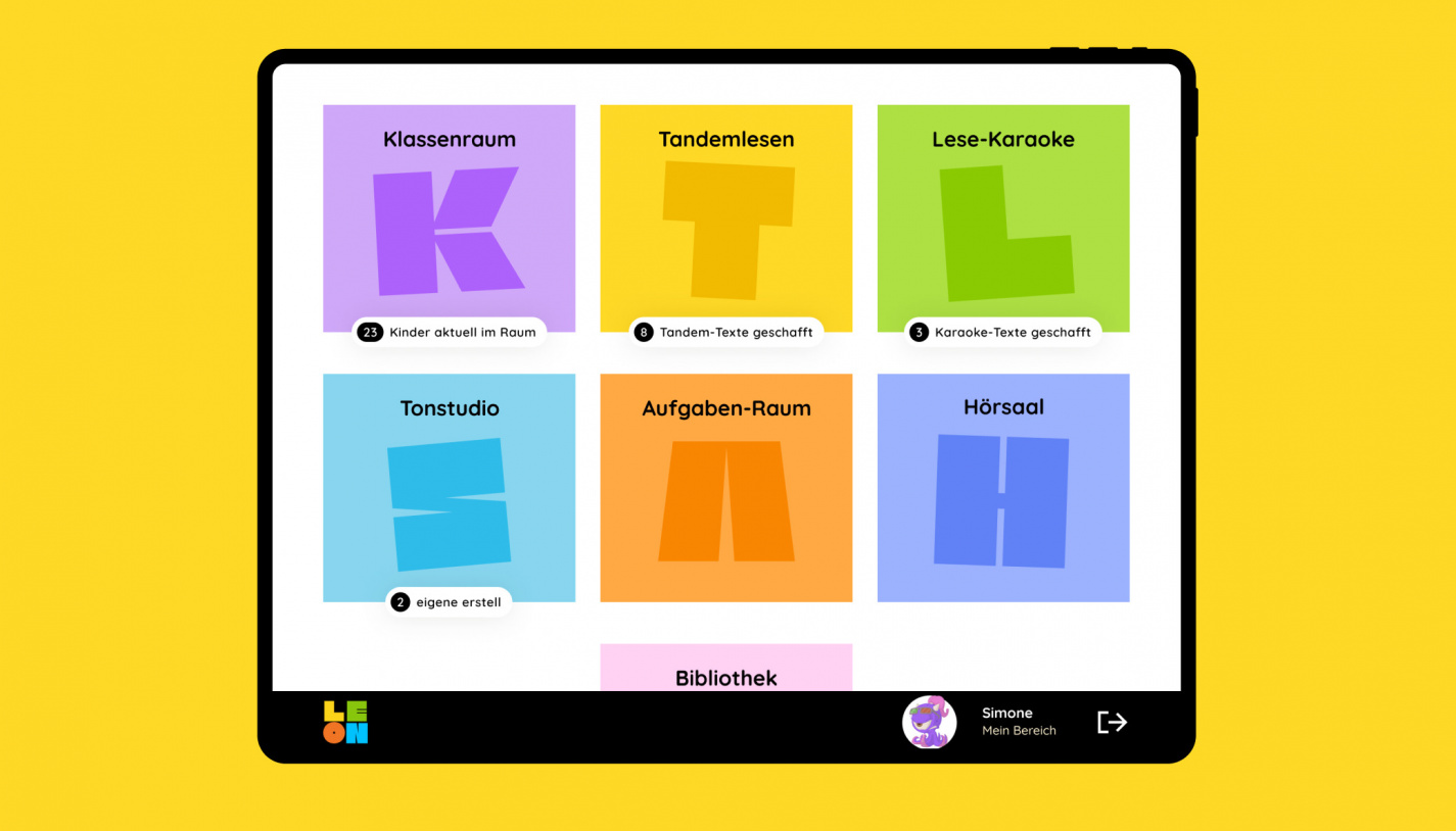 Dashboard von LEON mit Übersicht über die Lernräume