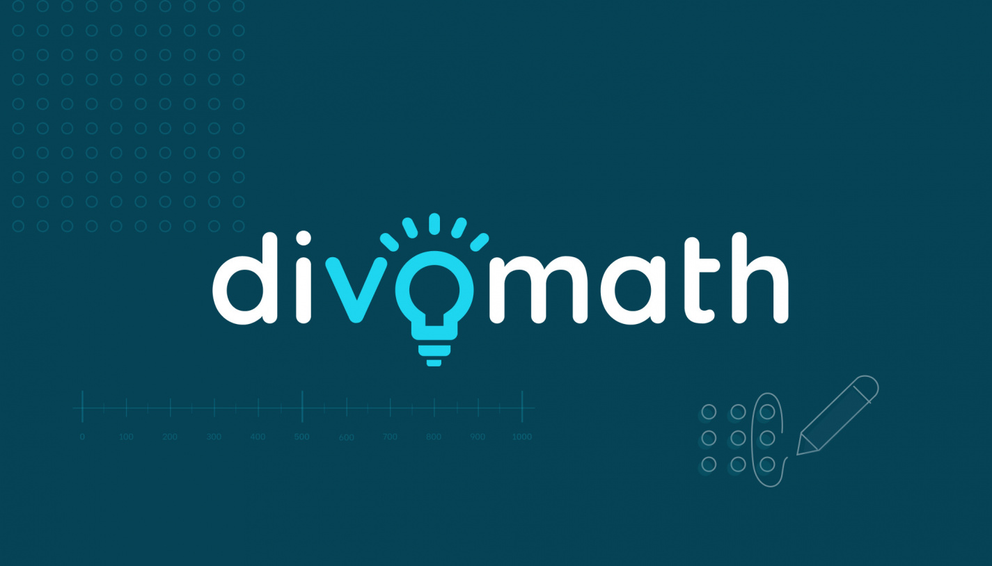 divomath Logo mit einer Glühbirne an Stelle des o